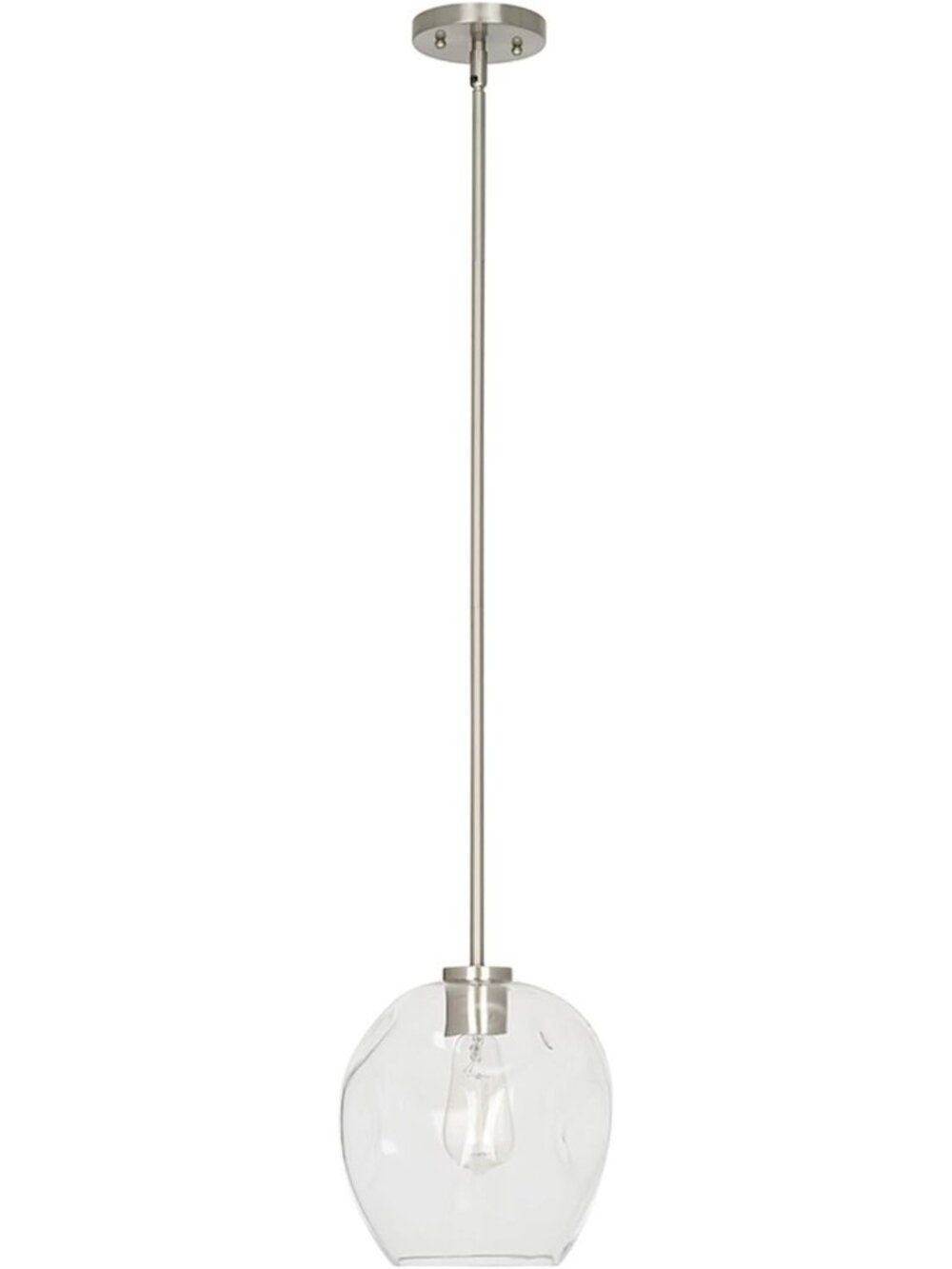 New Modern Clear Glass Round Pendant Ceiling Light 9" Open Box Minimalist